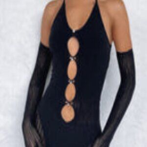 White Fox Boutique Link Up Black Mini Dress